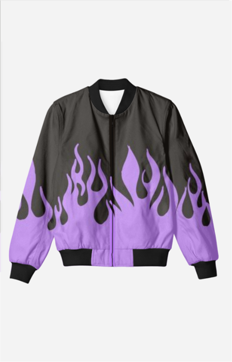 Bomber Jacket- Purple Flames