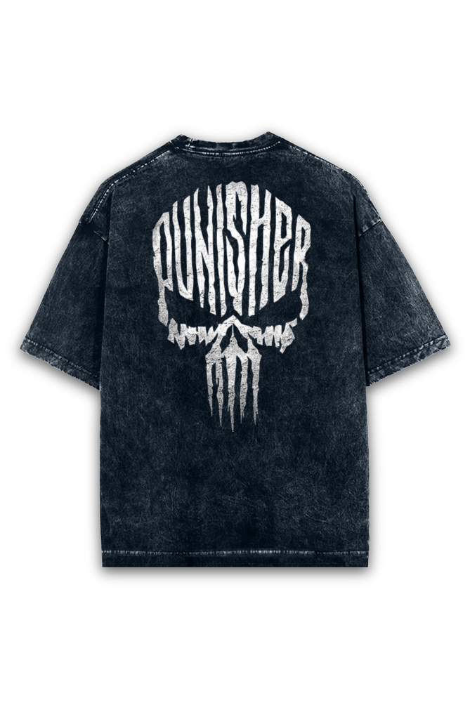 Acid Wash Oversized Tee - Marvel's Punisher